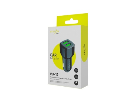 АЗУ VIXION PRO VU-12 (2-USB/2.1A) (черный)