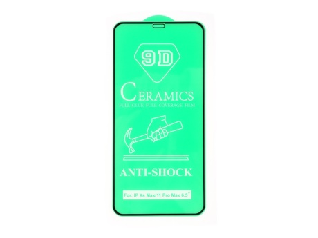 Защитное стекло керамическое для iPhone XS MAX/11 Pro Max (черный) (VIXION)