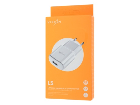 СЗУ VIXION L5 (1-USB/2.1A) (белый)