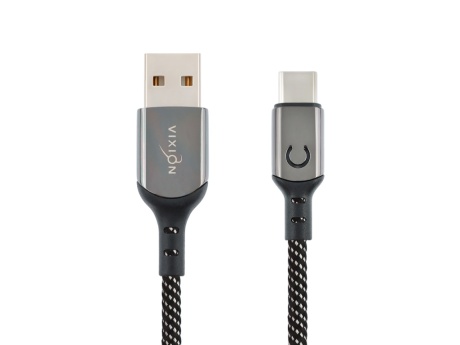 Кабель USB VIXION (K9c Ceramic) Type-C (1м) (черно/белый)