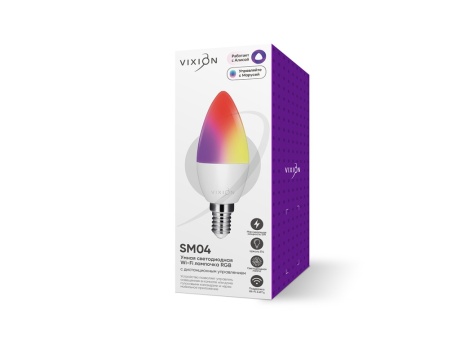 Умная лампочка Vixion SM04 RGB, 6500К, E14, 5Вт (белый)