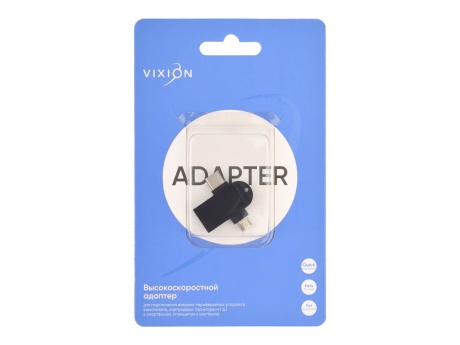 Адаптер VIXION AD74 Type-C - microUSB (черный)