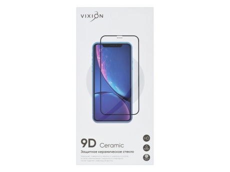 Защитное стекло керамическое для Huawei Y6p/Honor 9A (черный) (VIXION)