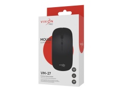 Мышь беспроводная аккумуляторная с бесшумным нажатием VIXION PRO VM-27 (черный)