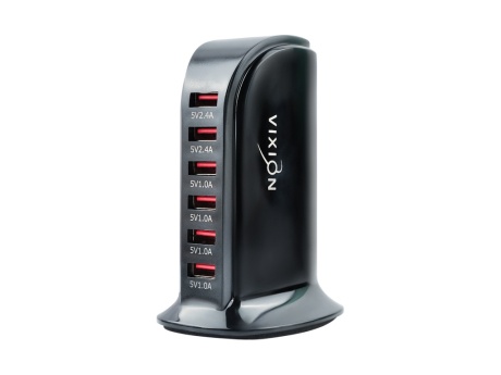 СЗУ VIXION H5 Quick Charger 25W 6USB (черный)