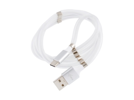 Кабель USB VIXION (K21c) самосворачиваемый Type-C (1м) (белый)