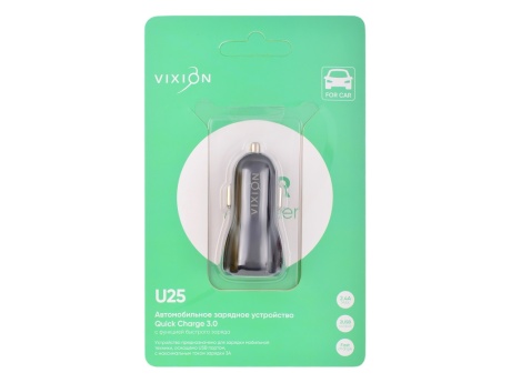 АЗУ VIXION U25 Quick Charger 3.0 (1-USB/2.4A;1-USB/3.1A) (черный)