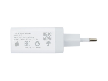 СЗУ VIXION L10 (1-USB 3A/1-Type-C Power Delivery) 18W (белый)