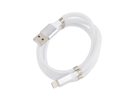 Кабель USB VIXION (K21i) самосворачиваемый для iPhone Lightning 8 pin (1м) (белый)