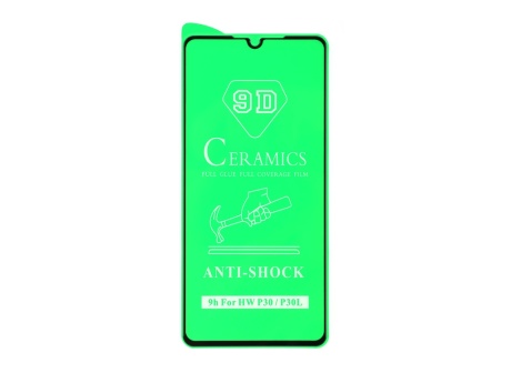 Защитное стекло керамическое для Huawei P30 (черный) (VIXION)