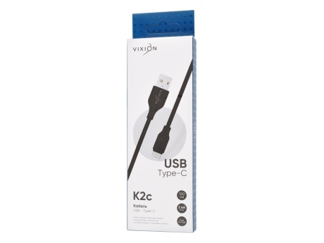 Кабель USB VIXION (K2c) Type-C (1м) (черный)