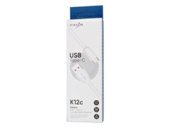 Кабель USB VIXION (K12c) Type-C (1м) силиконовый (белый)