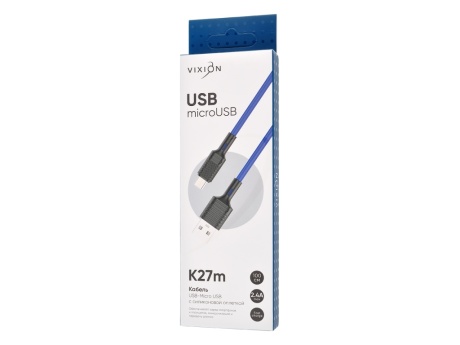 Кабель USB VIXION (K27m) microUSB (1м) (синий)