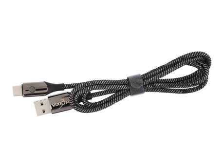 Кабель USB VIXION (K9c Ceramic) Type-C (1м) (черно/белый)