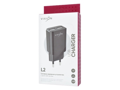 СЗУ VIXION L2 (2-USB/1.2A) (черный)