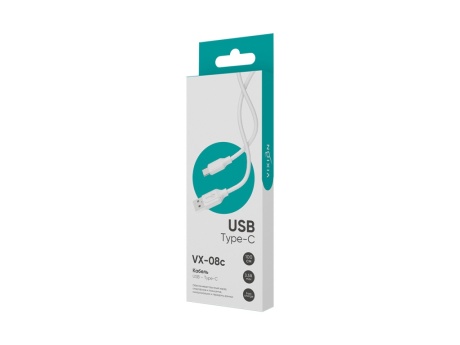 Кабель USB VIXION PRO (VX-08c) 3,5A Type-C (1м) (белый)