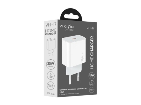 СЗУ VIXION PRO VH-17 (1-Type-C Power Delivery) 20W (белый)