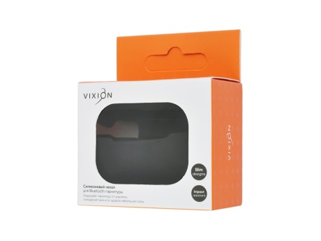 Чехол силиконовый для AirPods Pro (черный) (VIXION)