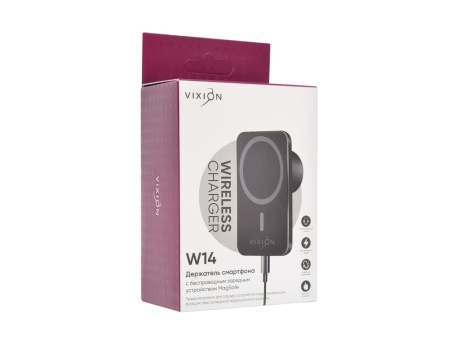 Держатель VIXION W14 Magsafe с беспроводным зарядом 15W (черный)