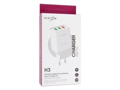 СЗУ VIXION H3 (1-USB) Quick Charger 3.0 (2-USB/2.1A) (белый)