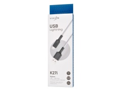 Кабель USB VIXION (K27i) для iPhone Lightning 8 pin (1м) (белый)
