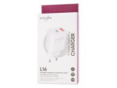 СЗУ VIXION L16 (1-USB 3A/1-Type-C Power Delivery) 20W (белый)